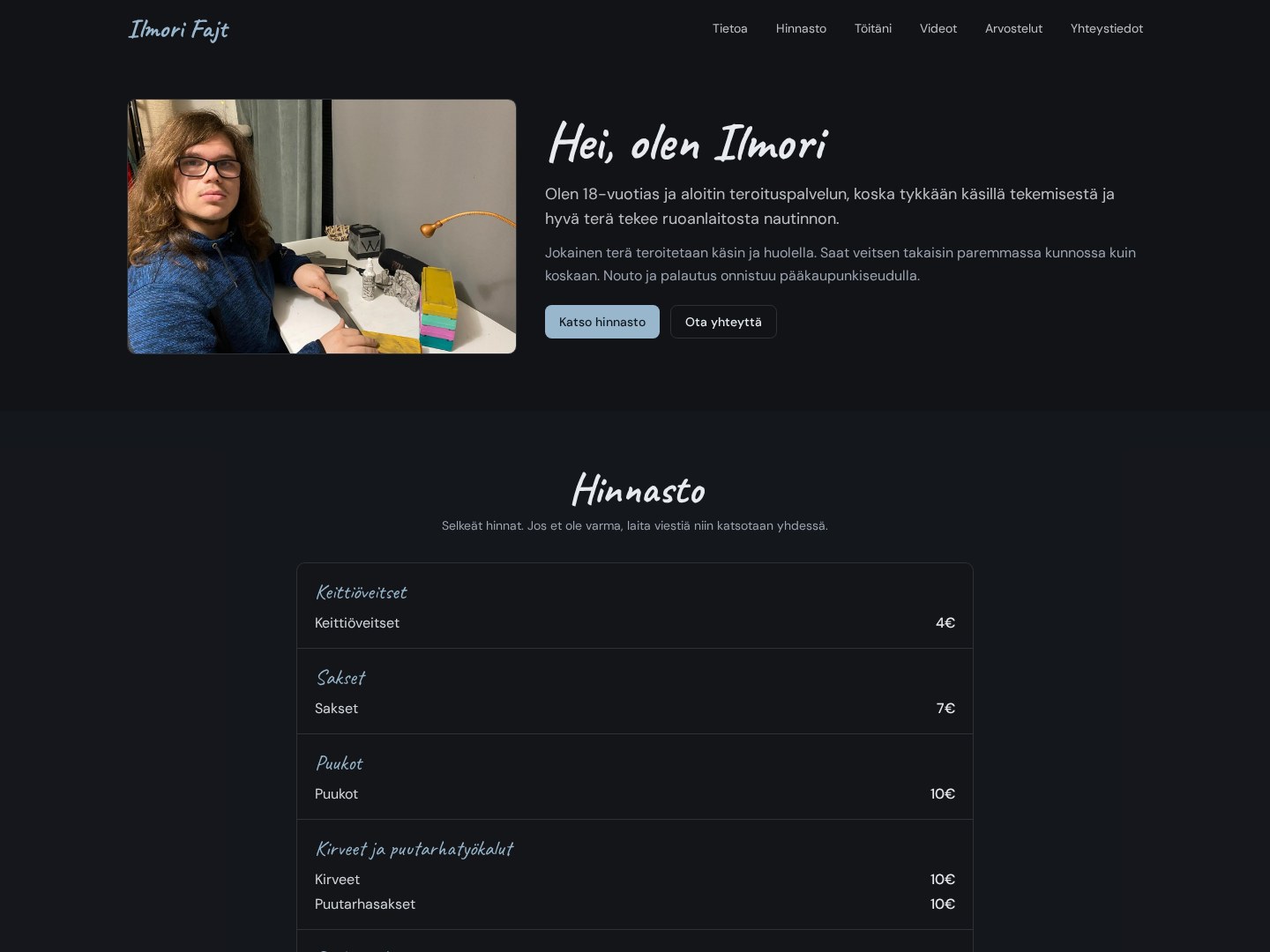 Ilmori Fajt website screenshot